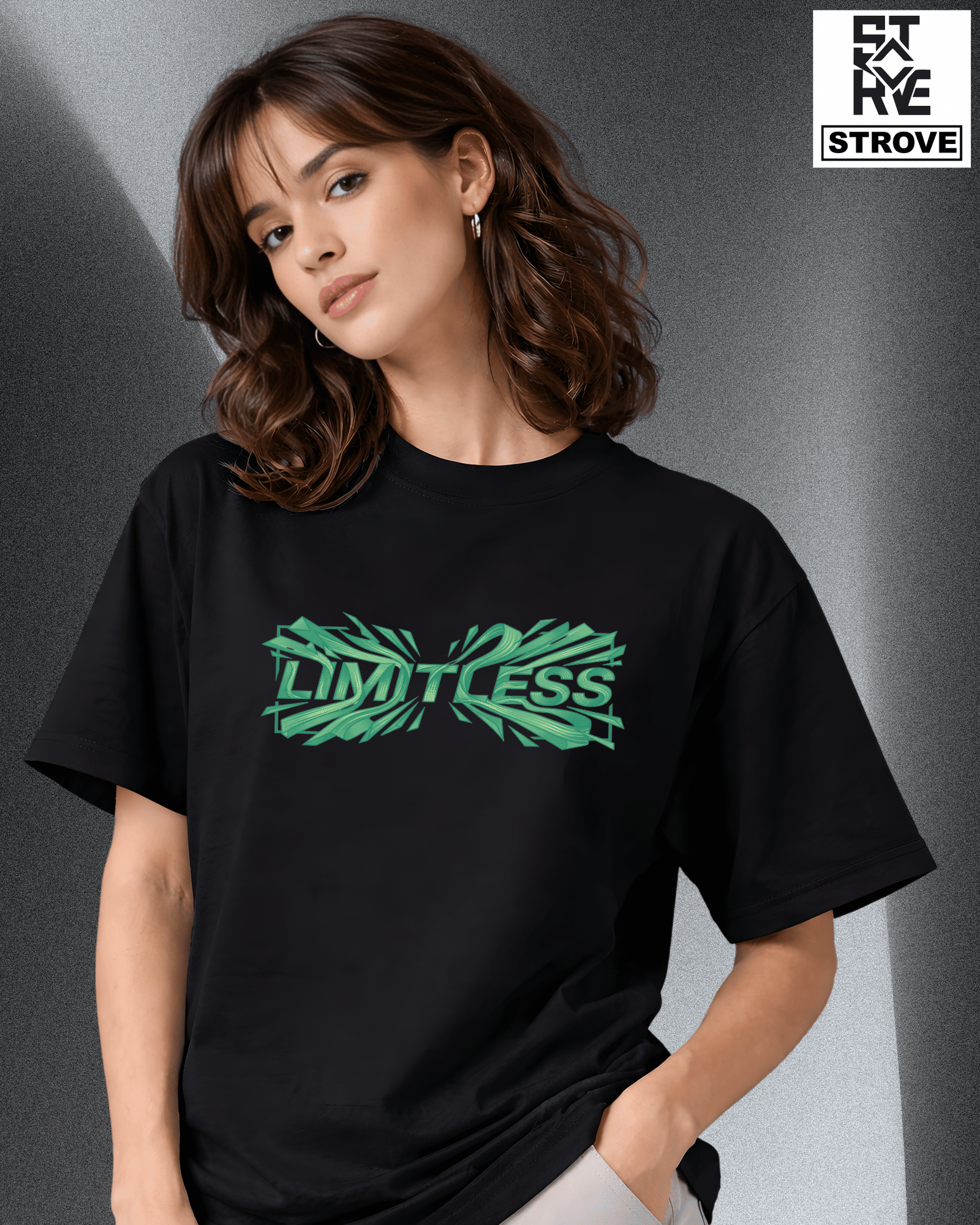 "Limitless" Oversized Graphic Tee – Neon Aurora Edition