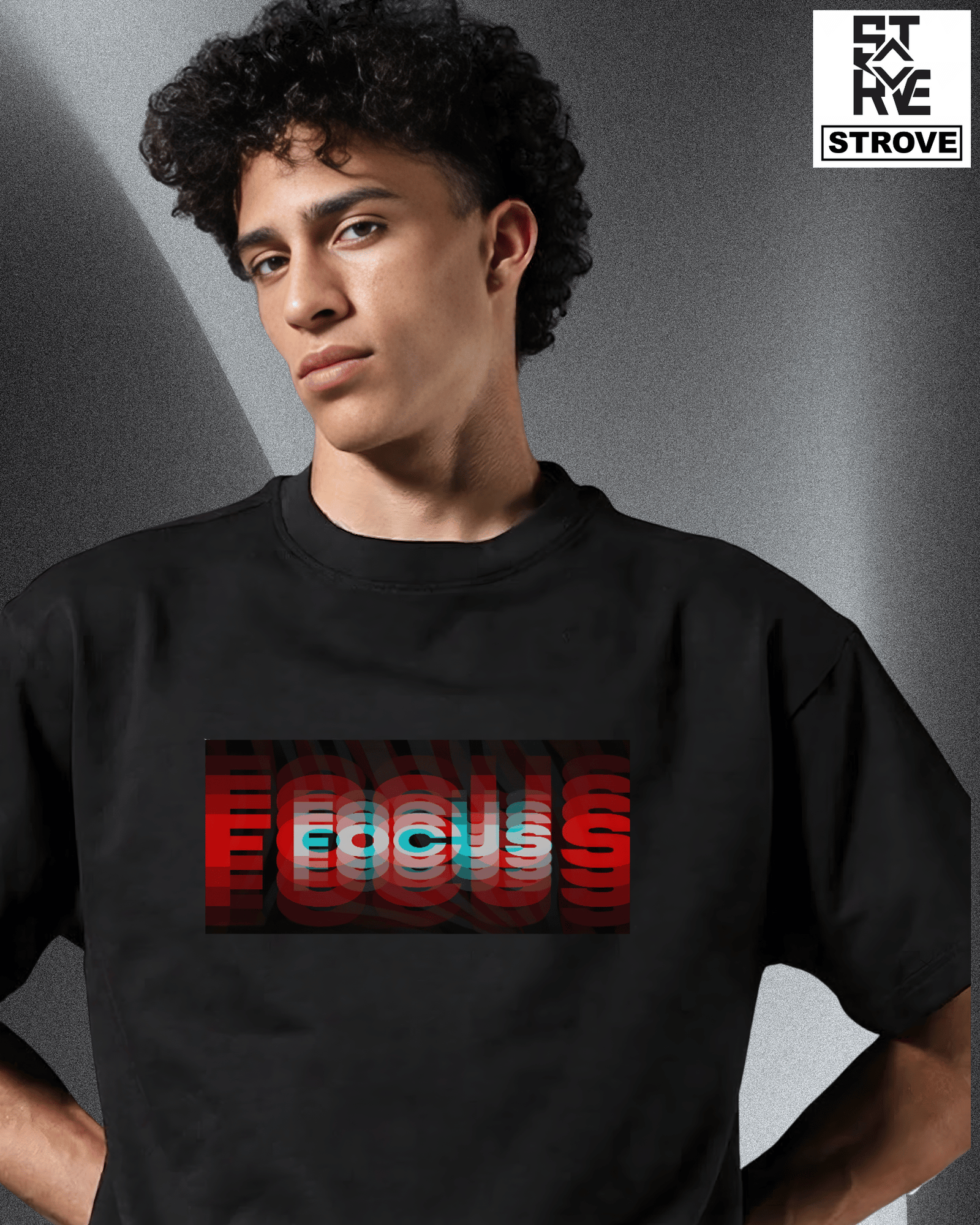 "Focus" Oversized Tee – Digital Distortion Edition