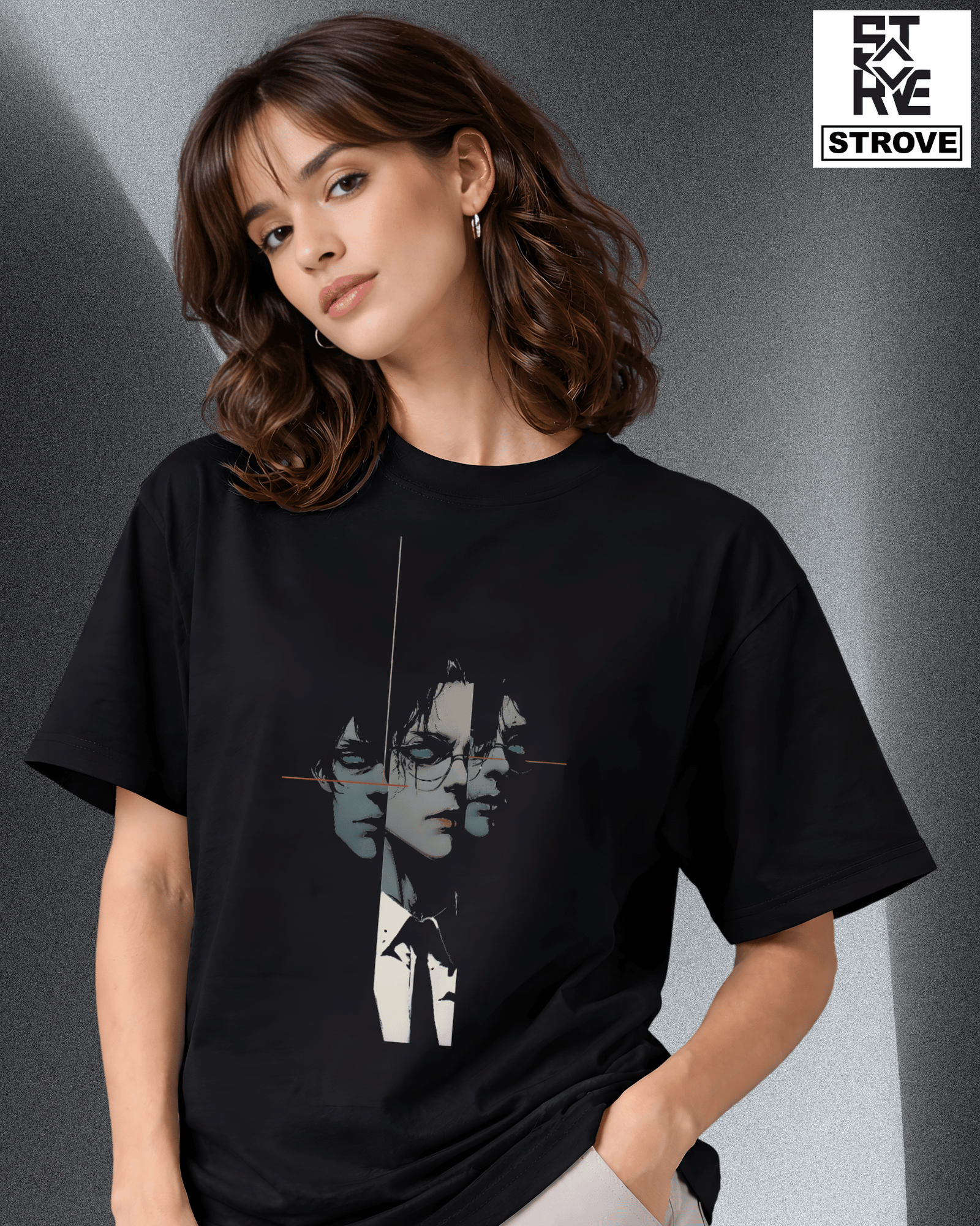"Fragmented Persona" Oversized Tee – Noir Edition